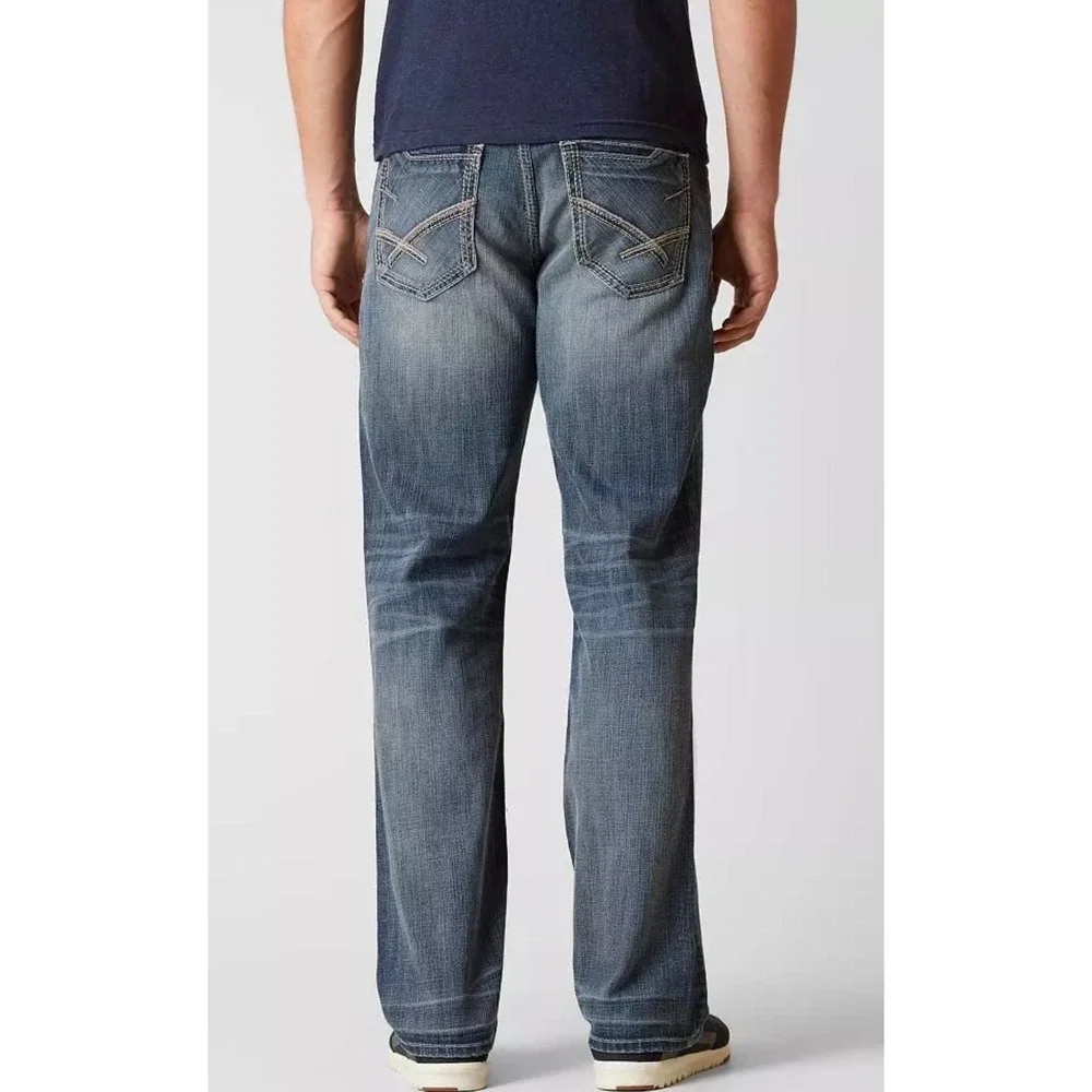 BKE Tyler Straight Leg Relaxed Fit Jeans Blue Mens Size 33L Y2K Western Skater